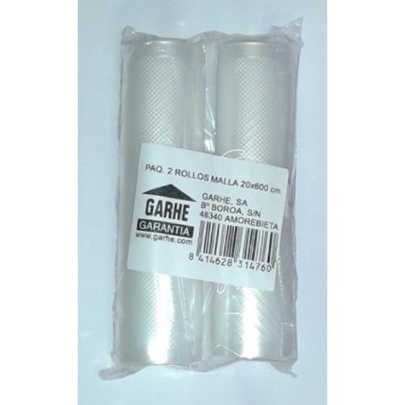 PAQUETE 2 ROLLOS MALLA ENVASE VACIO 20X600CM.31476