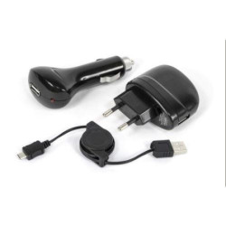 CARGADOR A RED+COCHE+CABLE MICROUSB NC1216