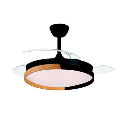 VENTILADOR TECHO DC ECORO 45W 4400LM NEGRO/MAD
