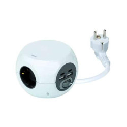 BASE MULTIPLE COMBIBALL- 3 TOMAS+2 USB A+2 USB C