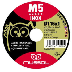 DISCO M5 CORTE EXTRAFINO INOX T41 115X1 22.23