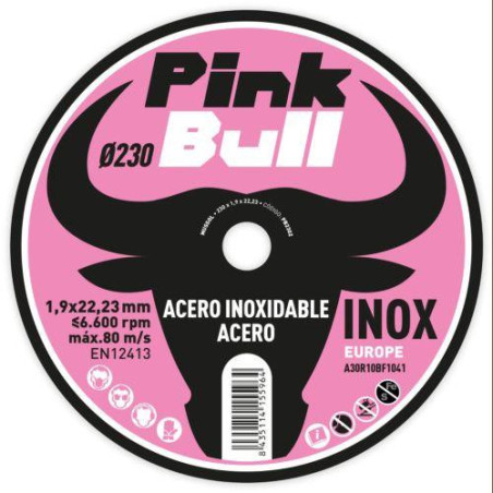 DISCO CORTE EXTRAF. INOX. PINK BULL 230 MM. PB2302