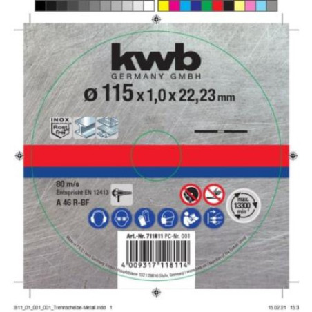 DISCO DE CORTE 115X1MM INOX Y METAL