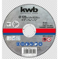 DISCO CORTE INOX/METAL 125X1MM KWB