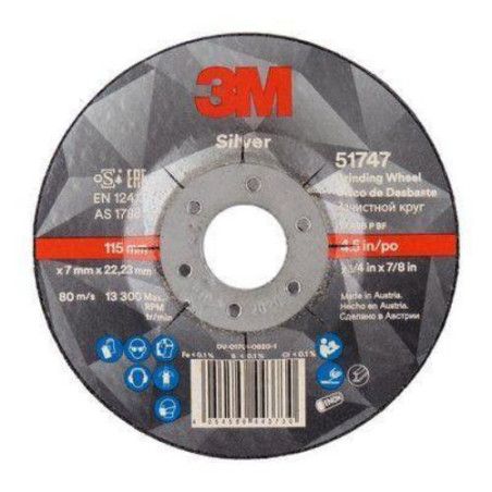 DISCO DESBASTE SILVER T27 127X7X22.23MM. PN51748 DISCO DESBASTE SILVER T27 127X7X22.23MM. PN51748