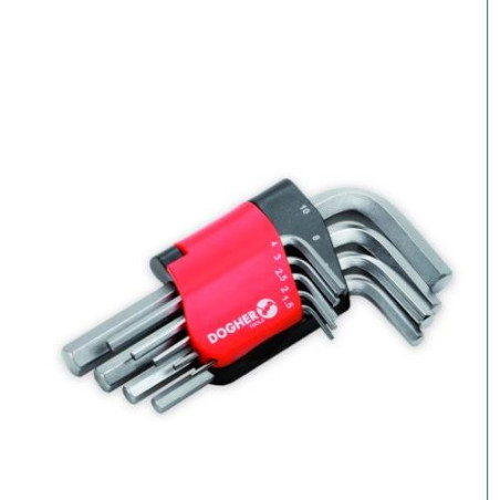 JUEGO 9 LLAVE EXAGONAL CORTA MACHO 1.5-10 600-009