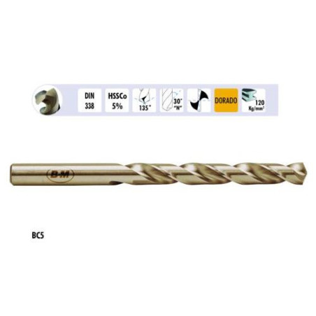 BROCA DIN 338 HSS-CO RECTIFICADA Ø 01,00 MM