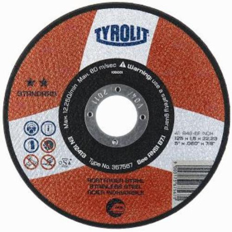 DISCO CORTE INOXIDABLE STANDAR 125X1.6X22
