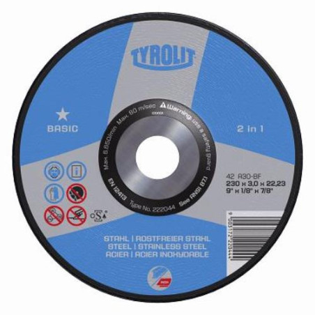 DISCO CORTE ACERO/INOXIDABLE BASIC 230X3X22 222044