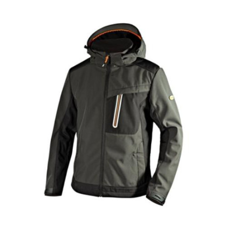 CHAQUETA SOFTSHELL TECH CARBON ASPHALT, T-3XL